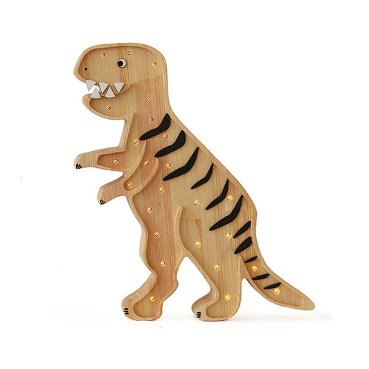 Little Lights Dino T.Rex lampe i træ - flere farver