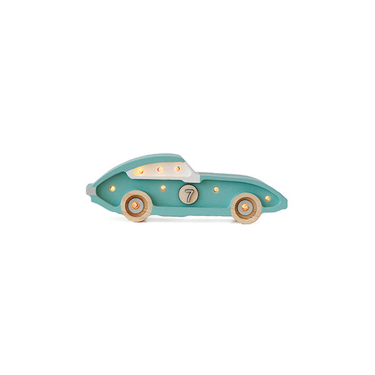 Little Lights Race Car Mini lampe i træ - flere farver