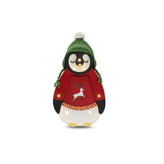 Little Lights Baby Penguin Mini lampe i træ - flere farver