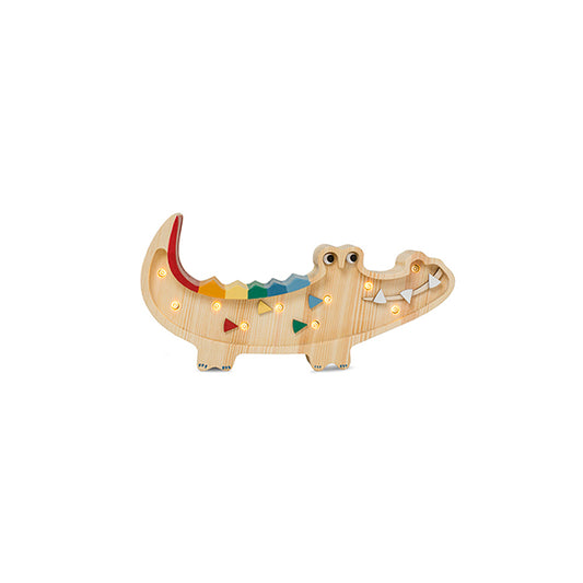 Little Lights Crocodile Mini lampe i træ - flere farver