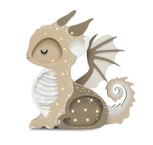 Little Lights Baby Dragon lampe i træ - flere farver