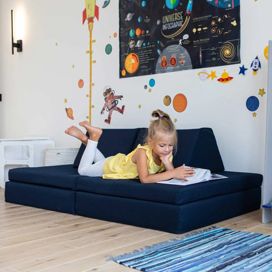 Monboxy Legesofa og tumlesæt med 4 dele – Marineblå - Tumlebørn