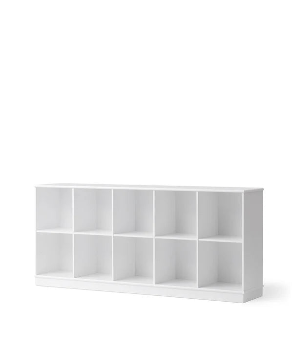 Oliver Furniture Wood reol 5x2 vandret med sokkel – hvid