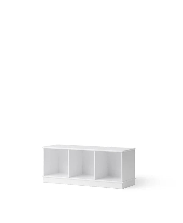 Oliver Furniture Wood reol 3x1 vandret med sokkel – hvid