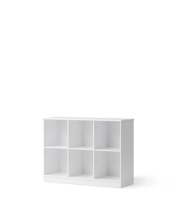 Oliver Furniture Wood reol 3x2 vandret med sokkel – hvid
