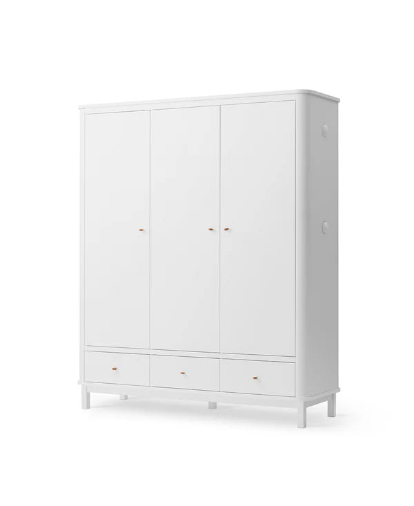 Oliver Furniture Wood garderobeskab med 3 døre – hvid