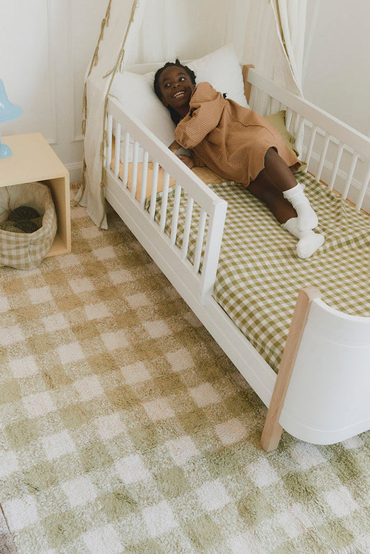 Lorena Canals vaskbart gulvtæppe Vichy Matcha 90 x 120 cm – grøn