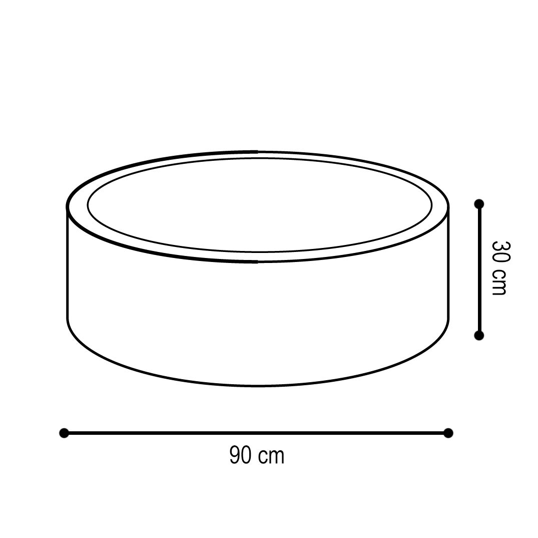 Plush Nest Boldbassin uden bolde, 90x30 cm, Rund, Lyserød, Bred Fløjl