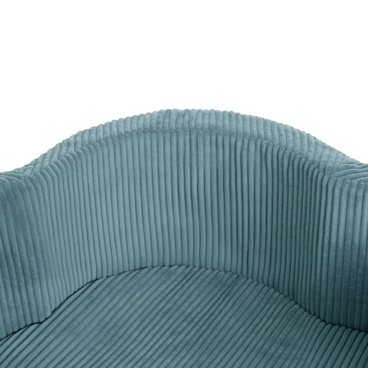 Plush Nest blomsterformet boldbassin uden bolde, 95x30 cm - blå fløjl