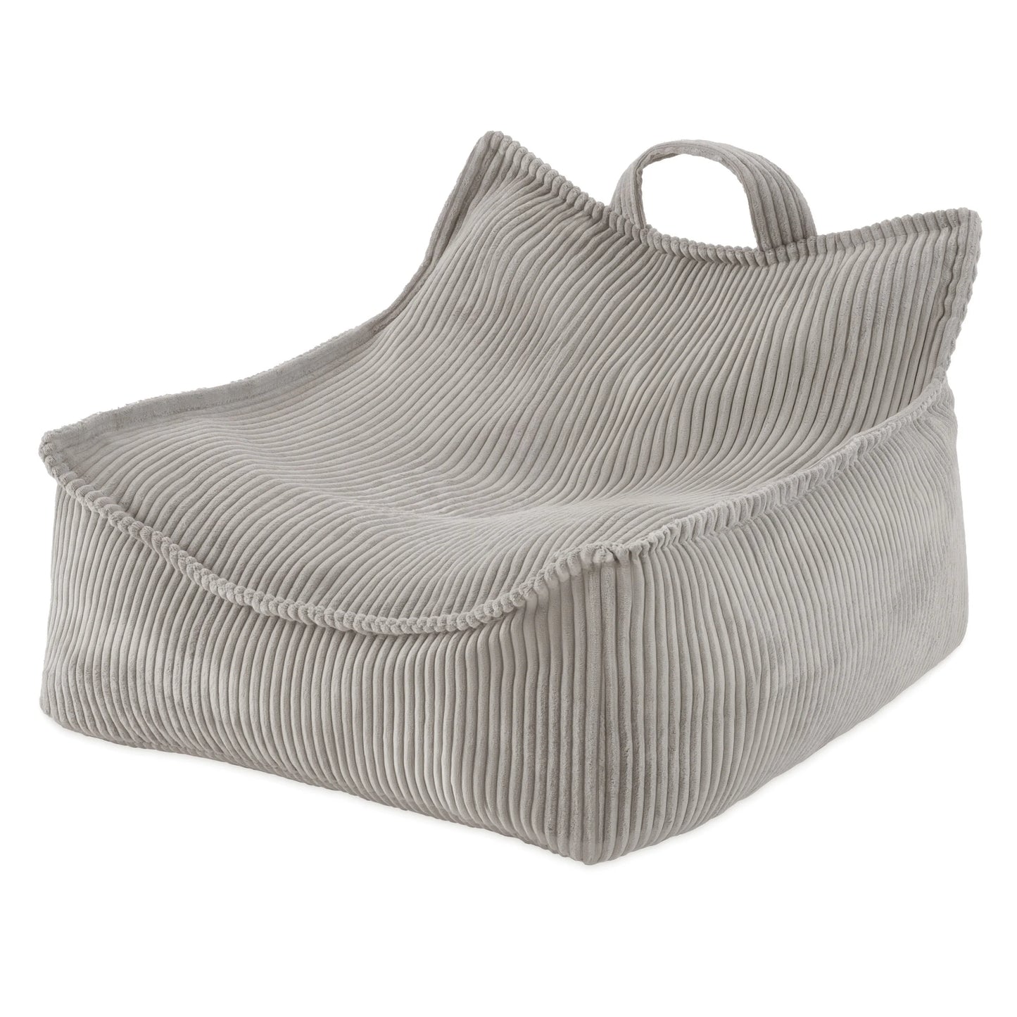 Plush Nest sækkestol Puffy Square – 77x67x50 cm, beige fløjl