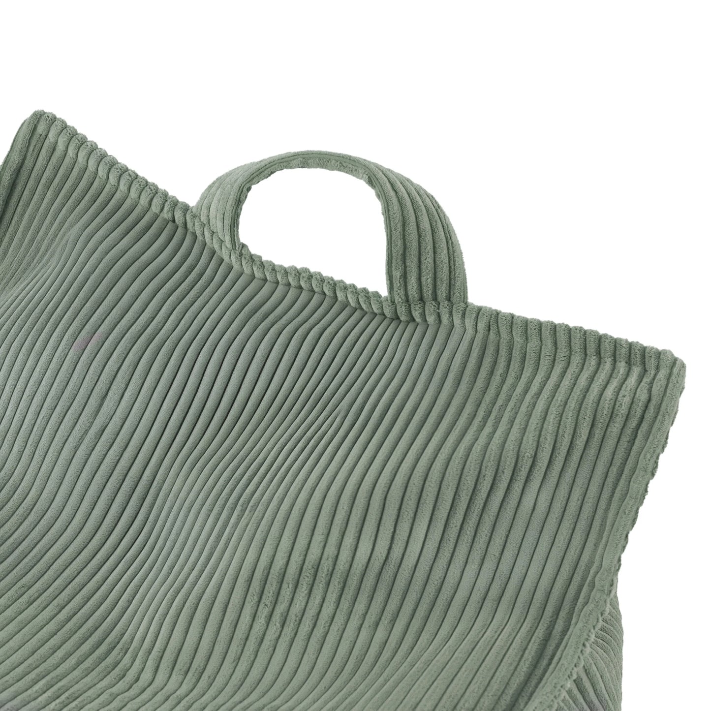 Plush Nest sækkestol Puffy Square – 77x67x50 cm, grøn fløjl