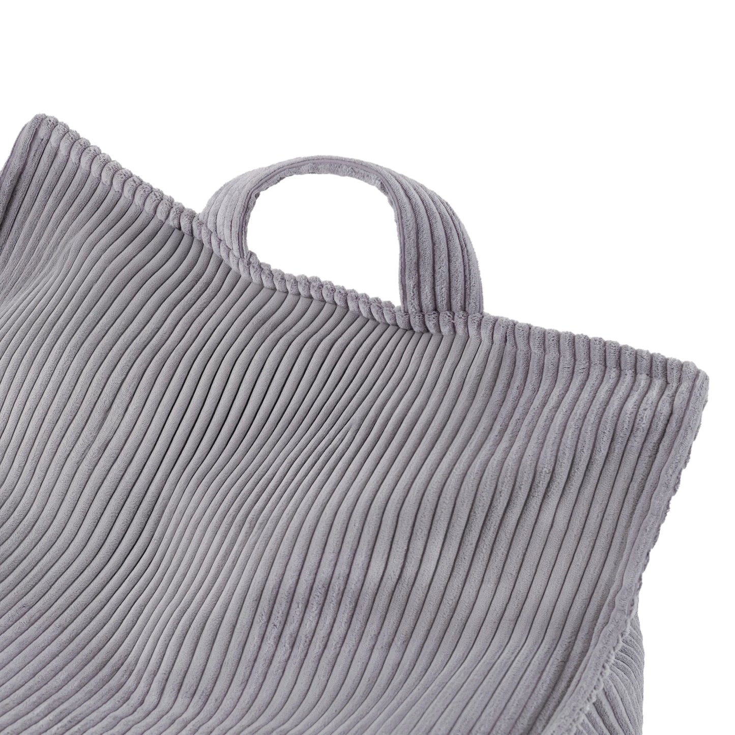 Plush Nest sækkestol Puffy Square – 77x67x50 cm, grå fløjl