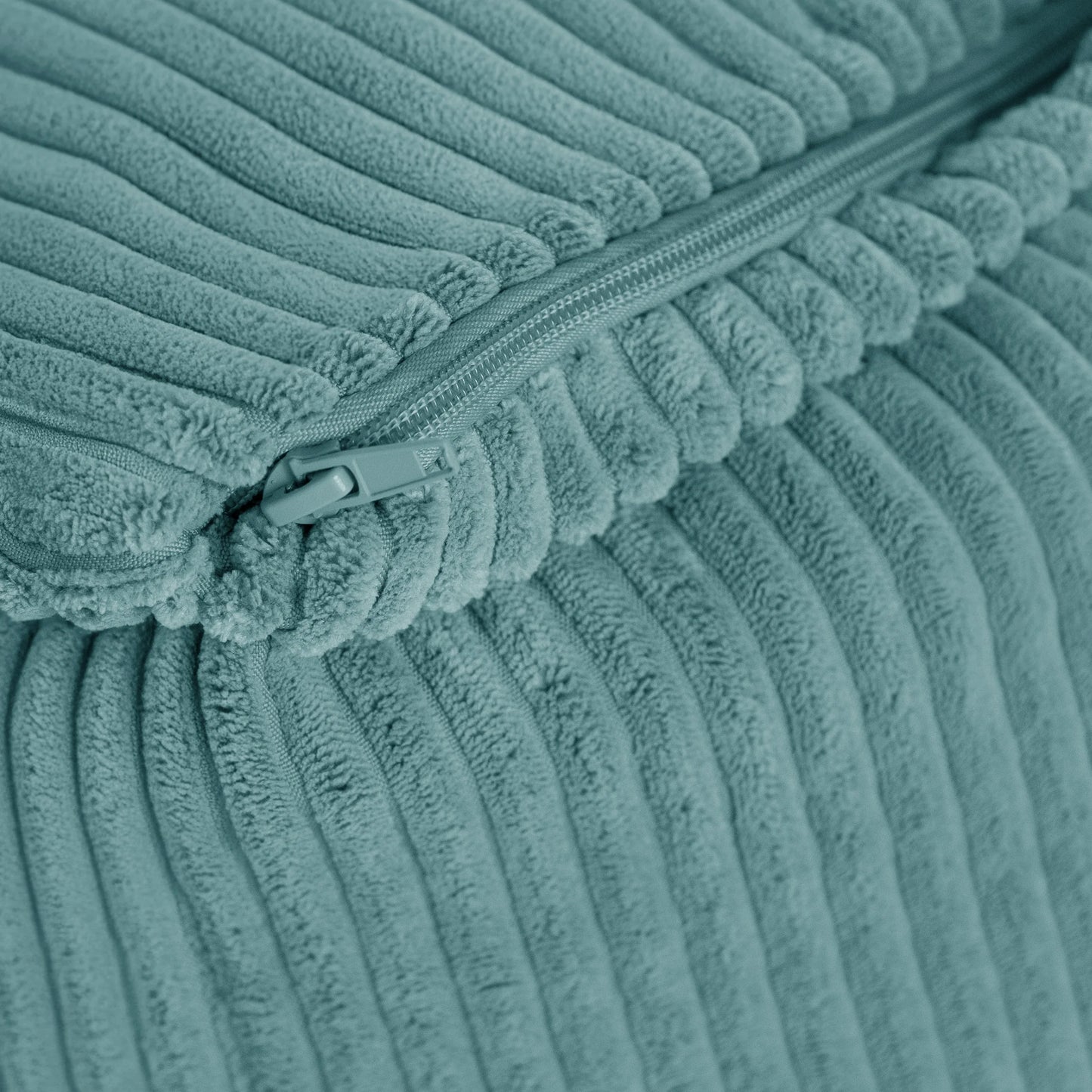 Plush Nest sækkestol Puffy Square – 77x67x50 cm, blå fløjl