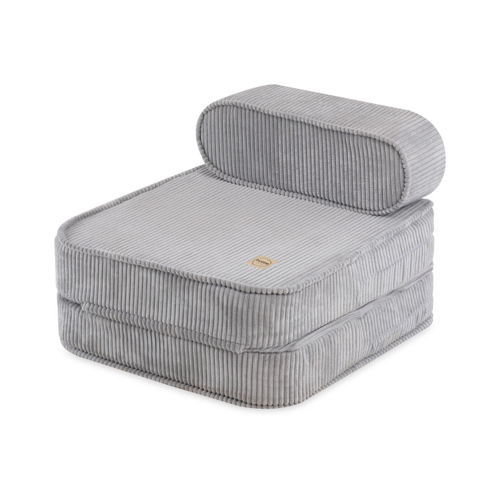 Plush Nest mini-legesofa med liggefunktion, 150x60x25 cm, grå fløjl