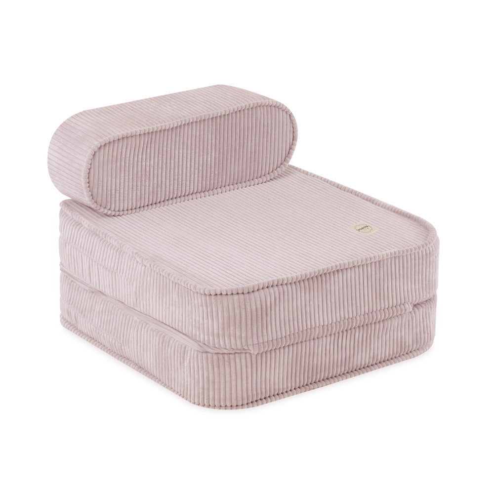 Plush Nest mini-legesofa med liggefunktion – 150x60x25 cm, lyserød, premium fløjl