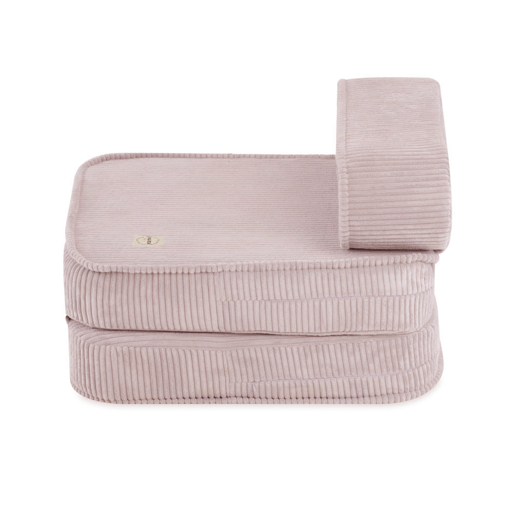 Plush Nest mini-legesofa med liggefunktion – 150x60x25 cm, lyserød, premium fløjl