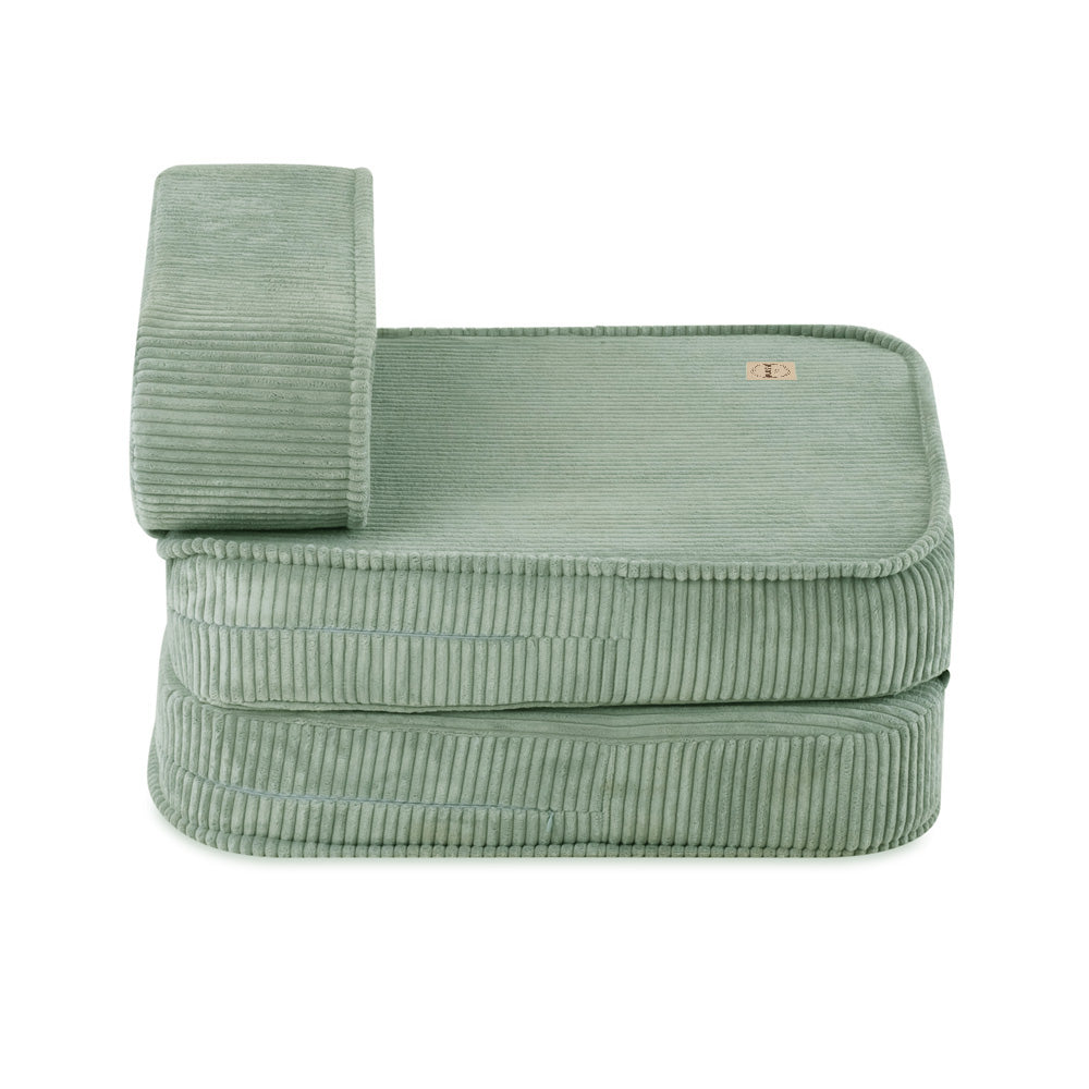 Plush Nest mini-legesofa med liggefunktion – 150x60x25 cm, grøn fløjl