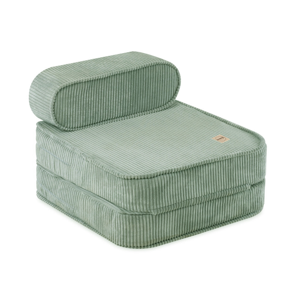Plush Nest mini-legesofa med liggefunktion – 150x60x25 cm, grøn fløjl