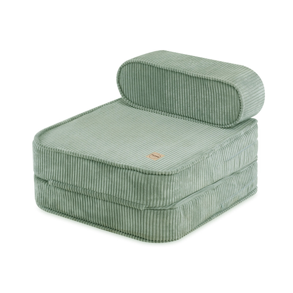 Plush Nest mini-legesofa med liggefunktion – 150x60x25 cm, grøn fløjl