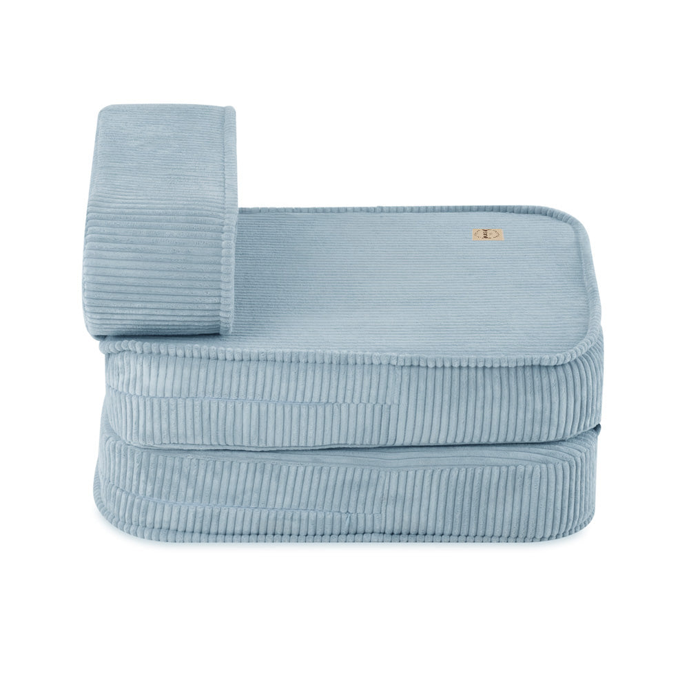 Plush Nest mini-legesofa med liggefunktion – 150x60x25 cm, blå fløjl