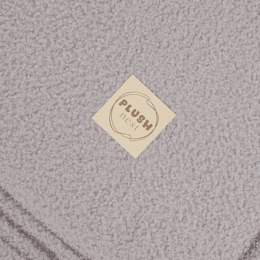 Plush Nest mini-legesofa til børn – 150x60x25 cm, Grå Lammeskindseffekt