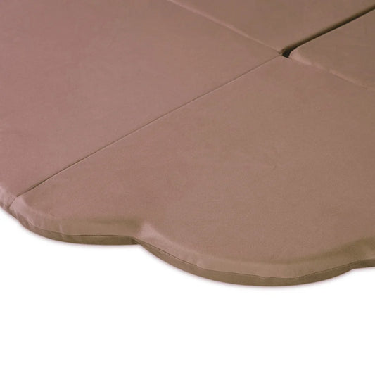 Plush Nest blomsterformet legemåtte “Flower Paradise” – guld/beige (120x120x5 cm, velour)