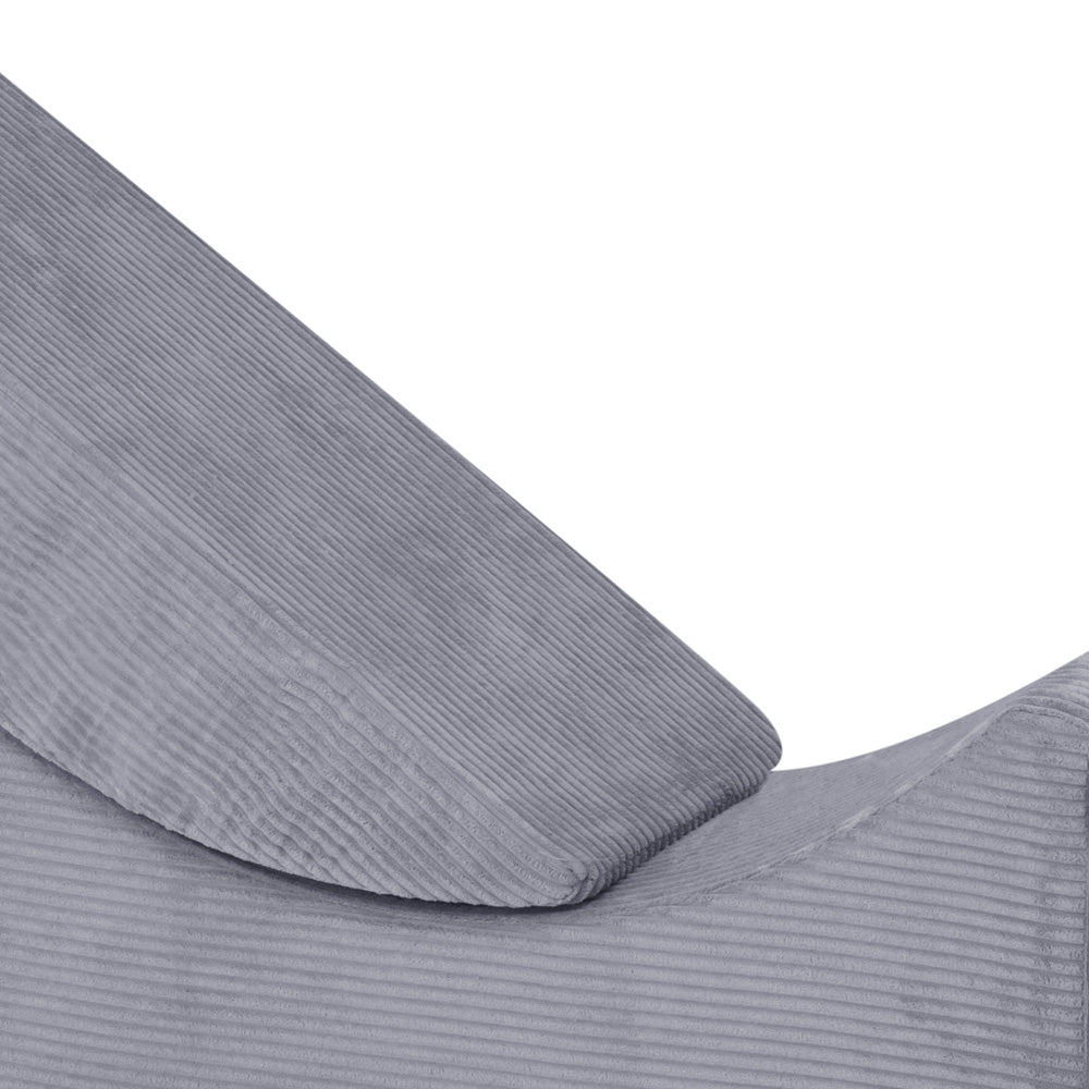 Plush Nest tumlesæt med 4 dele – Recliner 145x35x45 cm, grå premium fløjl