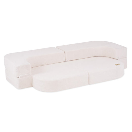 Plush Nest Foldie legesofa i bouclé 170 cm – creme