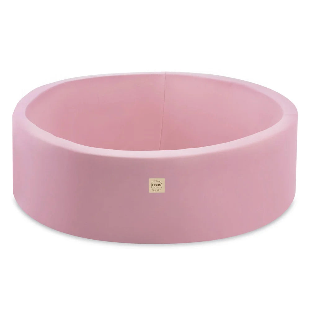 Plush Nest Boldbassin med 200 bolde – Pink Bomuld, 90x30 cm, Lyserød/Sølv/Perle