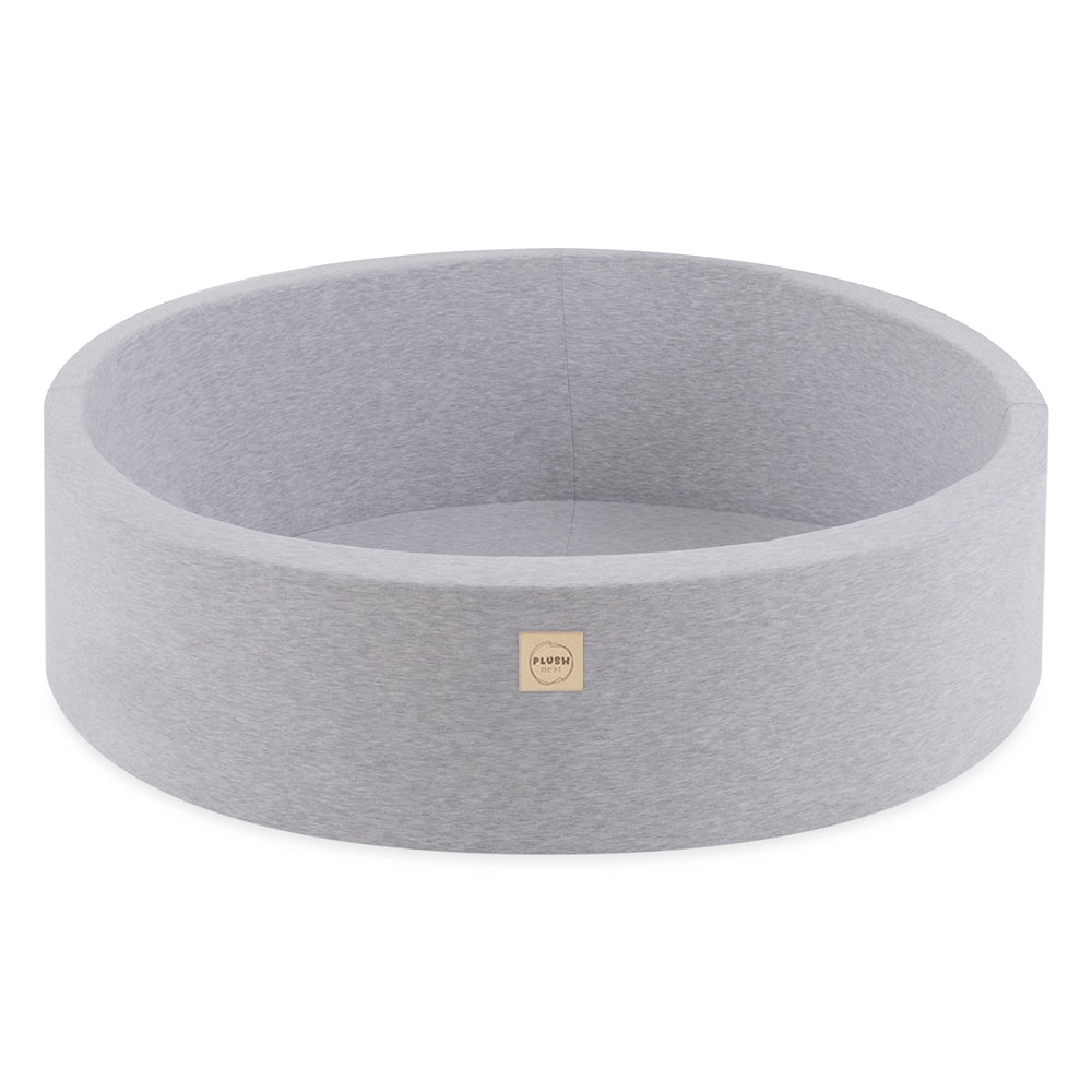 Plush Nest Boldbassin med 200 bolde – Lysegrå, Rund, Bomuld, 90x30 cm