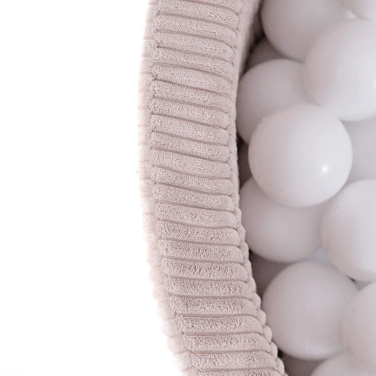 Plush Nest Boldbassin med 200 bolde – Lyserød Bred Fløjl, 90x30 cm, Rund