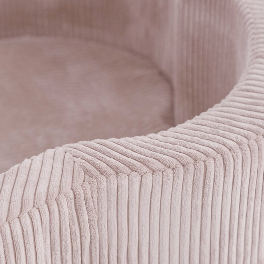 Plush Nest blomsterformet boldbassin – Floral Fun Zone, lyserød fløjl, 95×30 cm, inkl. 200 bolde