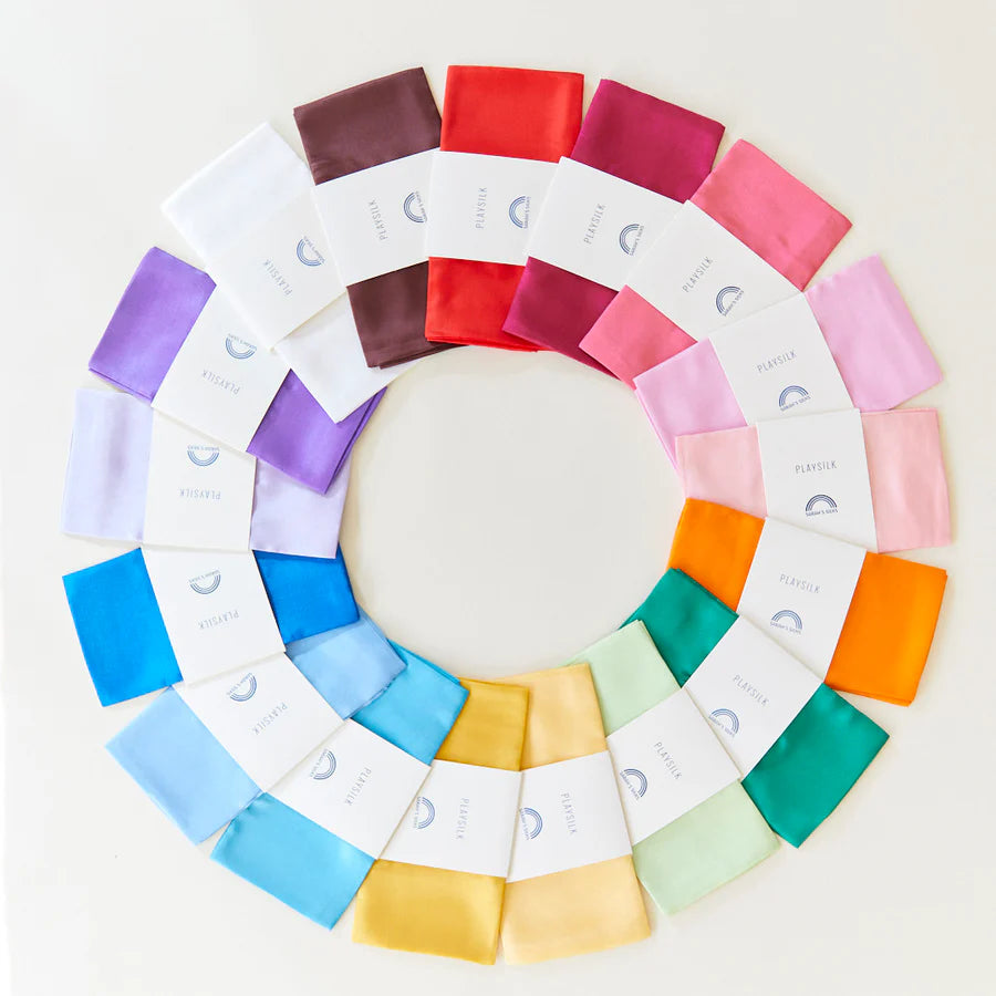 Sarah's Silks ensfarvet legesilke 90 x 90 cm – Lyserød