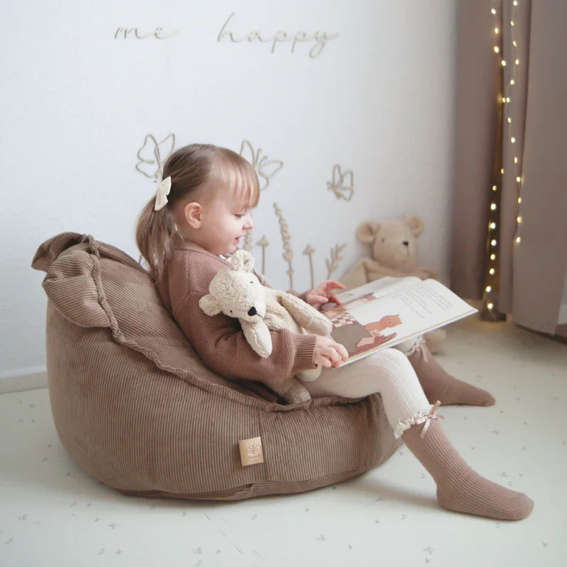 MeowBaby® sækkestol i Slimcord Teddy – Brun
