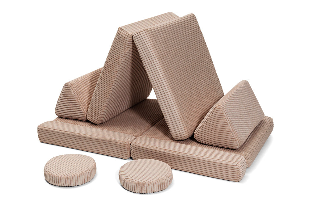 Shappy legesofa i fløjl – Pure Corduroy Mini 120 cm - Chocolate