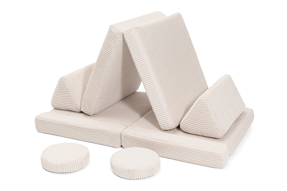 Shappy legesofa i fløjl – Pure Corduroy Mini 120 cm - Vanilla