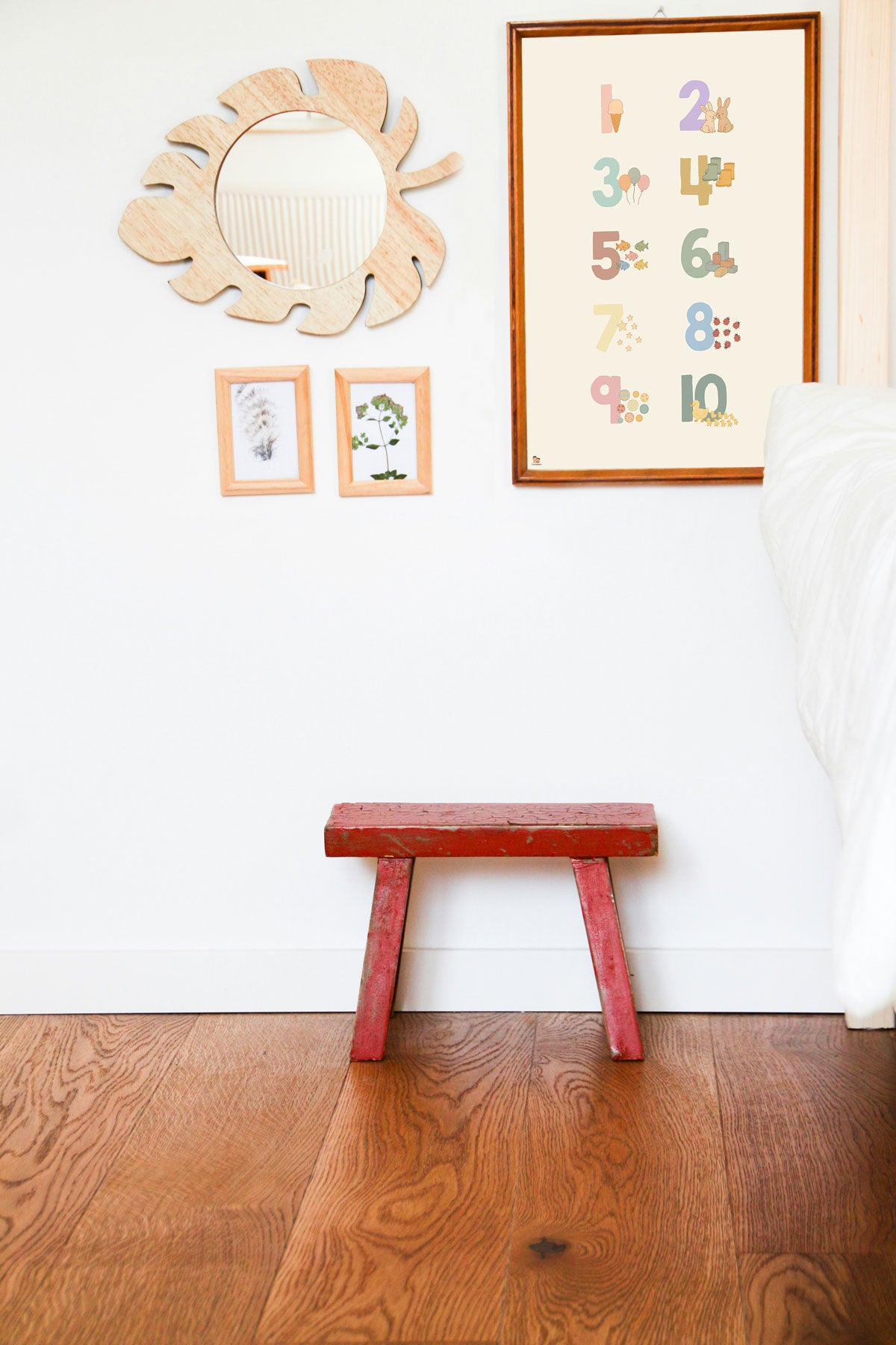 Talplakat 1-10 – læring i børnehøjde (35x50 / 50x70 cm)