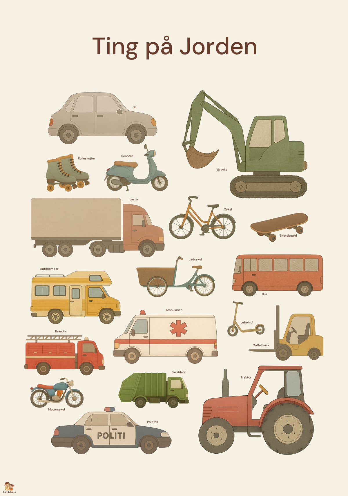 Ting på Jorden – Køretøjer og transport i børnehøjde (35x50 cm)