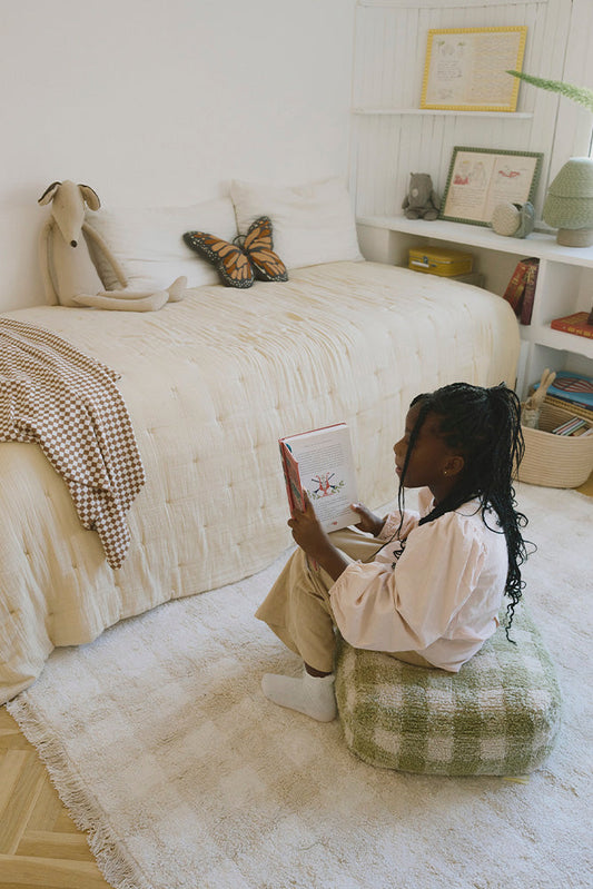 Lorena Canals vaskbart gulvtæppe Vichy Ivory 90 x 120 cm – natur