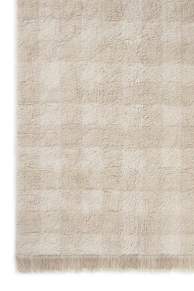 Lorena Canals vaskbart gulvtæppe Vichy Ivory 150 x 180 cm – natur