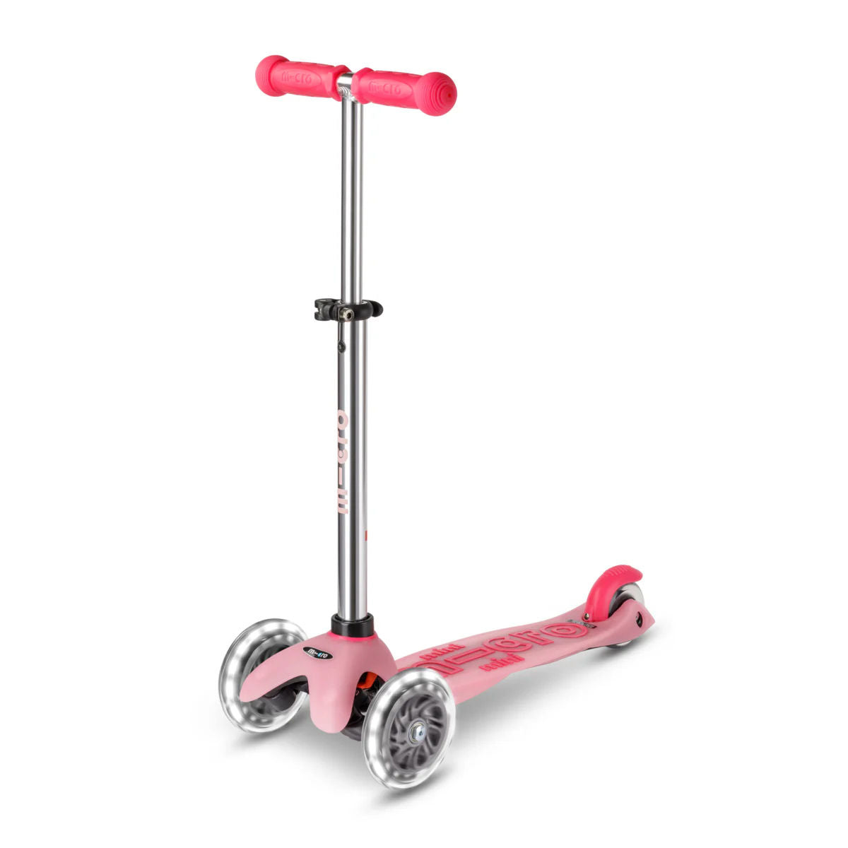 Micro Mini Deluxe Glow LED Plus løbehjul - Frosty Pink
