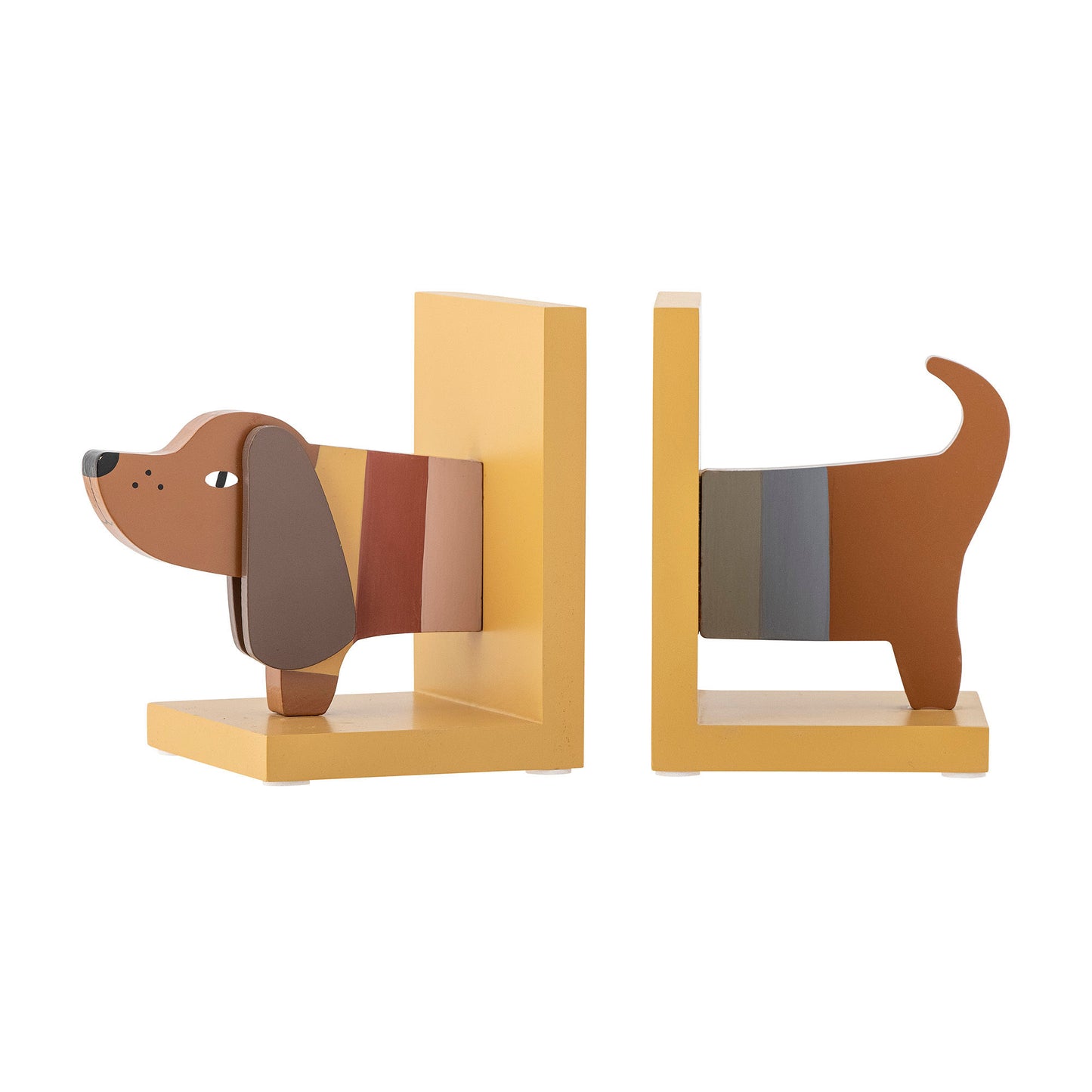 Bloomingville MINI Charlie bogstøtte – Gul hund i FSC®-certificeret MDF