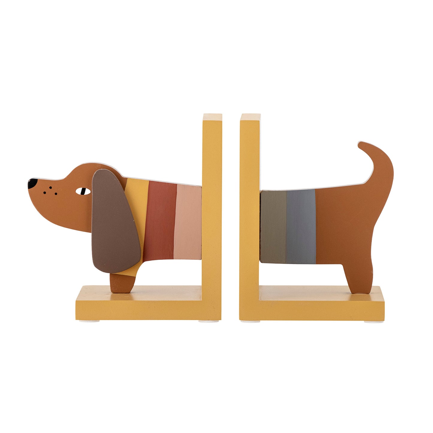 Bloomingville MINI Charlie bogstøtte – Gul hund i FSC®-certificeret MDF