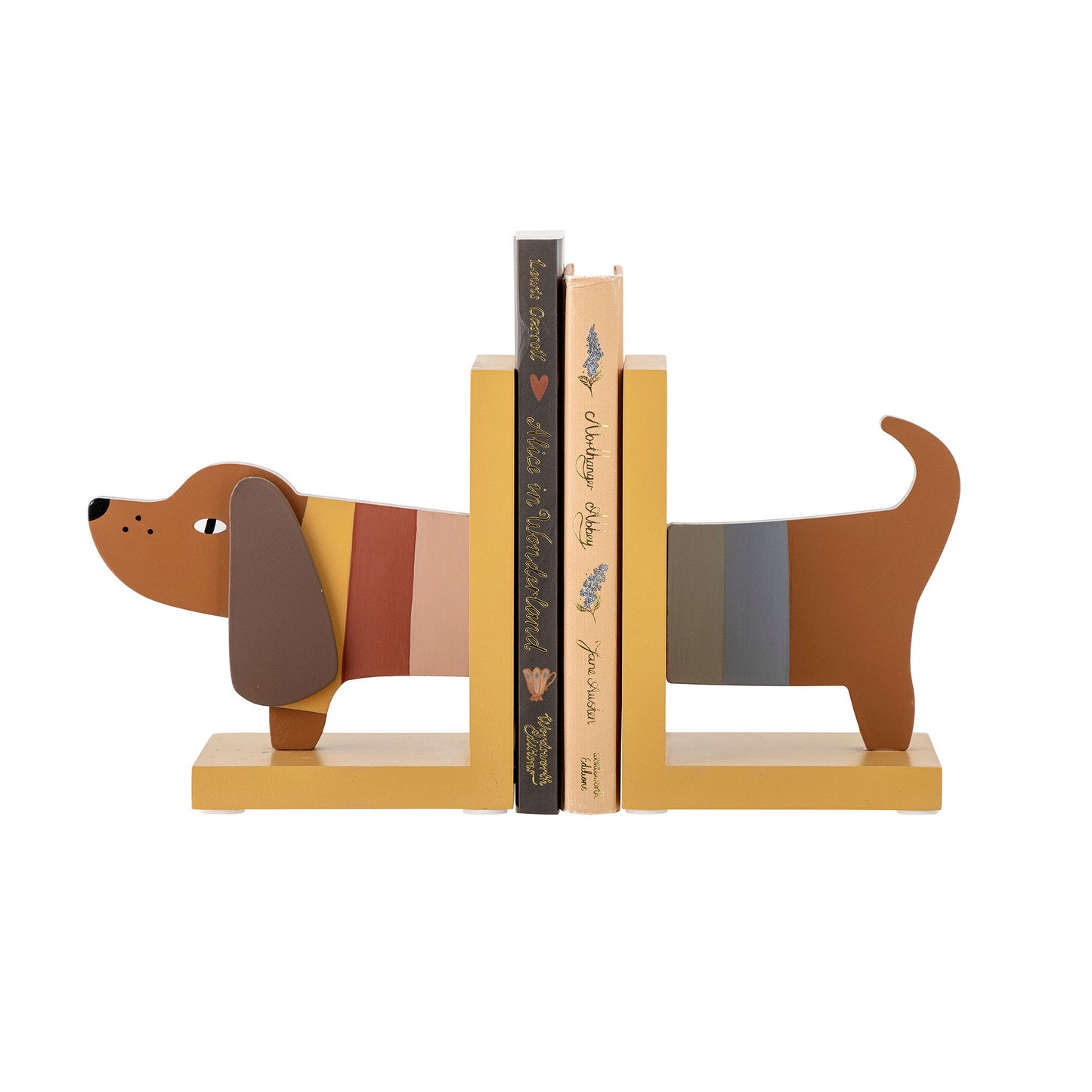 Bloomingville MINI Charlie bogstøtte – Gul hund i FSC®-certificeret MDF