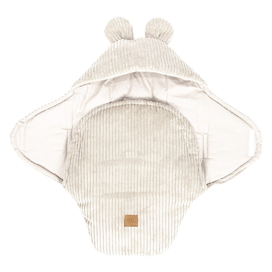 Baby Swaddle with Bear Ears – Ecru