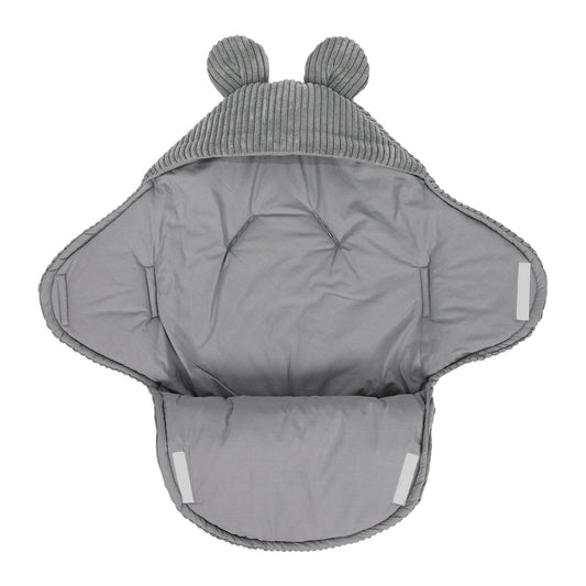 Baby Swaddle with Bear Ears – Grey