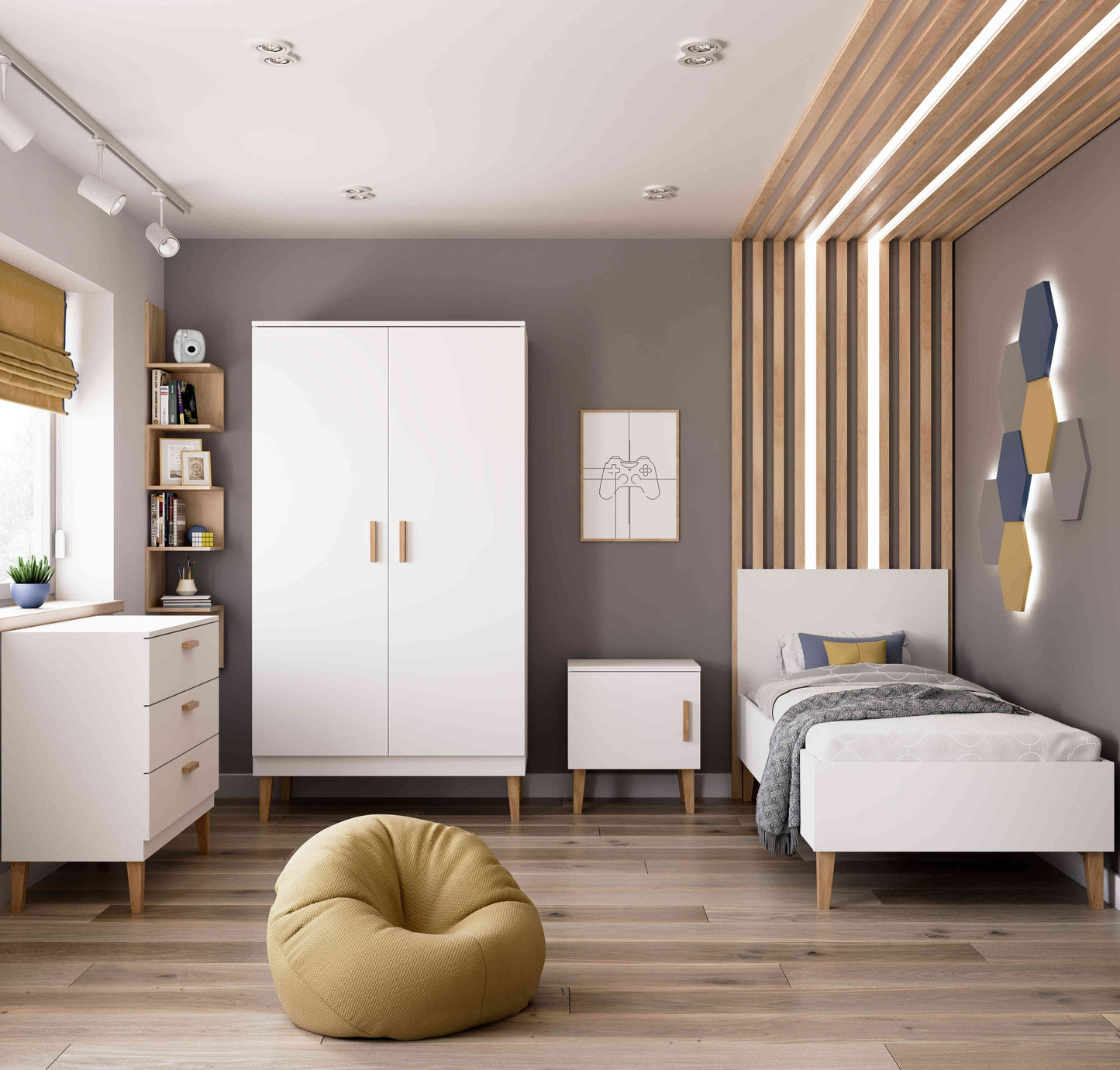 Bedside Table Kubi - White