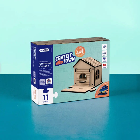 Crossroad Cottage – Colour-Your-Own Wooden Toy Garage