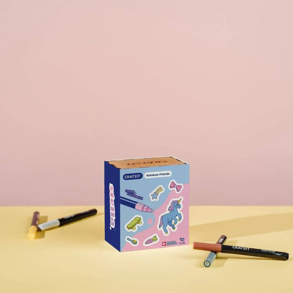 Rainbow Friends – Colour-Your-Own Wooden Unicorn Set