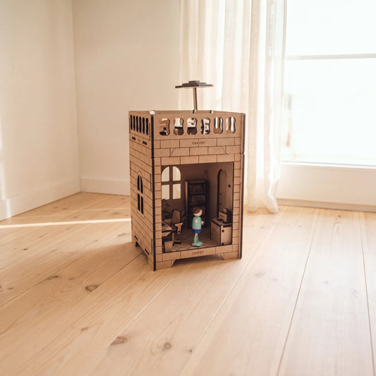 The Cloud Office – Colour-Your-Own Wooden Dollhouse